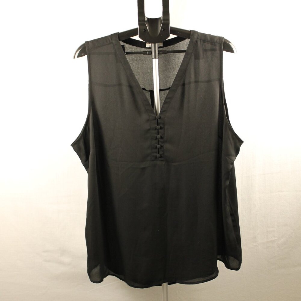 Maurices Women's size 2, Sheer Black Sleeveless, V-Neck